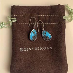 Howlite and marcasite Sterling silver earrings.